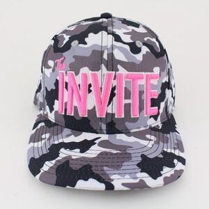 The Invite Mens Gray Camo Snapback Adjustable Hat Pukka